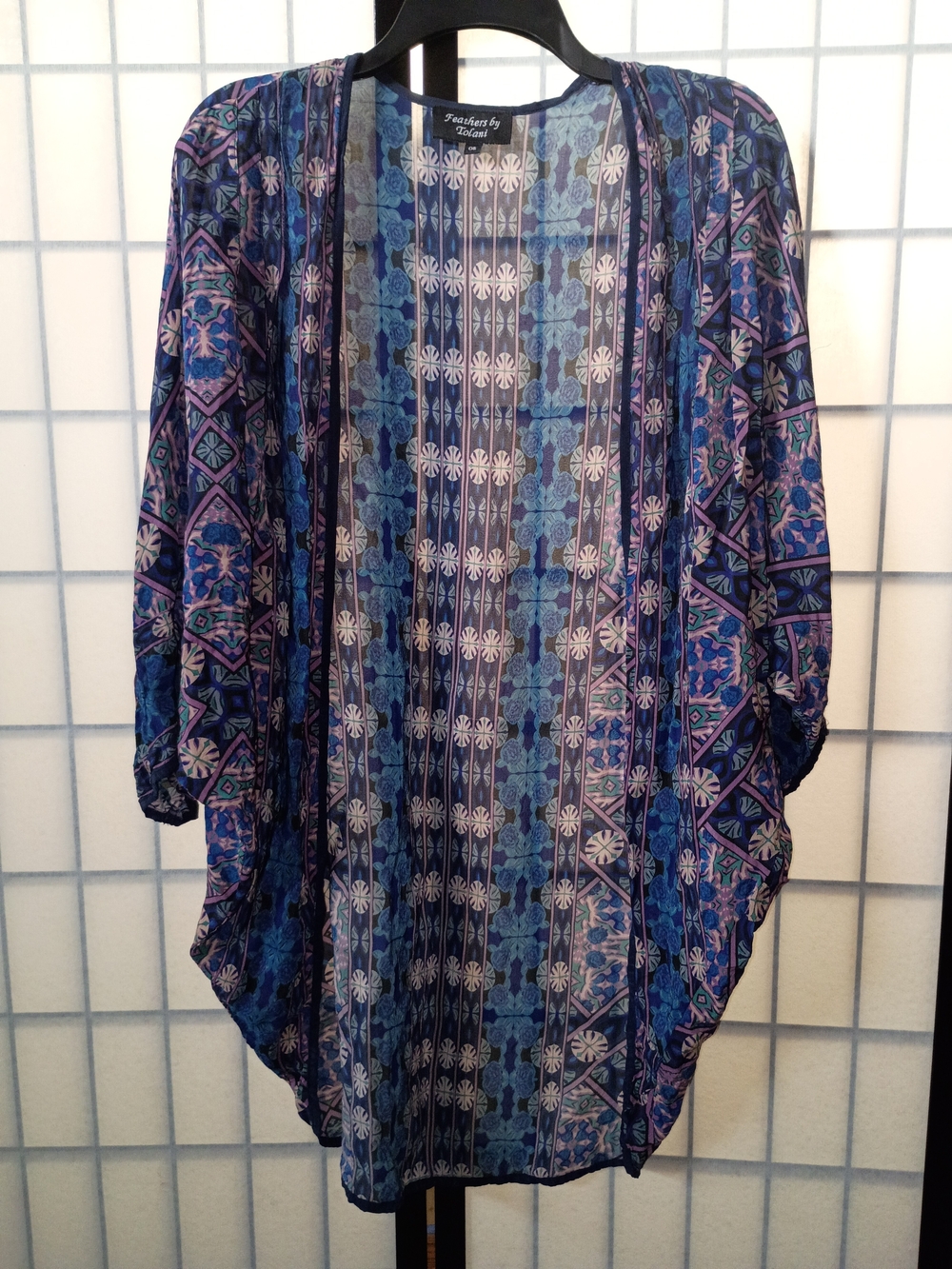 Anthropologie - Tolani Blue, Purple & Pink Patterned Cocoon Style Kimono